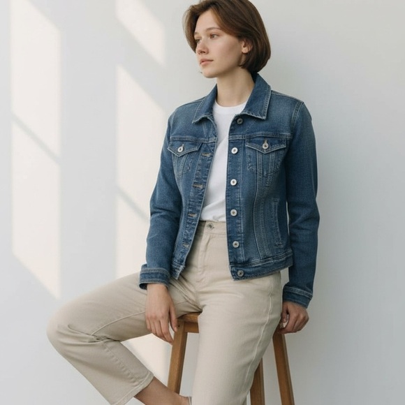 Pilcro and the Letterpress by Anthropologie Blue Denim Jacket Womens Size XS EUC - Picture 2 of 12